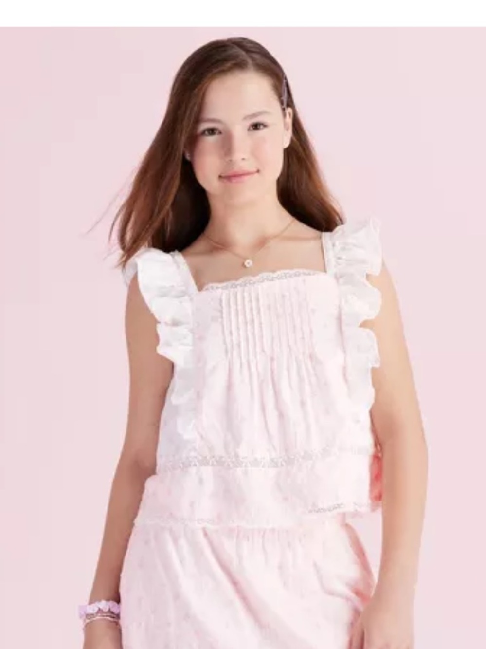LoveShackFancy x Target Light Pink Ruffle Tank Girls